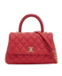 Mini Coco Top Handle, &pound;3,000, Handbags, Red, Caviar Leather/Lizard, Front view